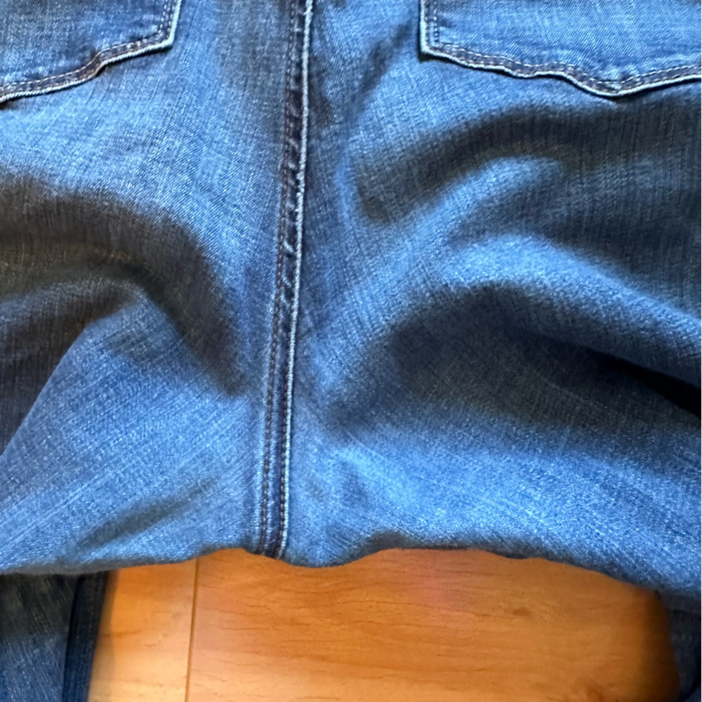 Hand Crafted Blue Purple Flare Jeans Lee modern series curvy bootcut 24W petite - Picture 14 of 15